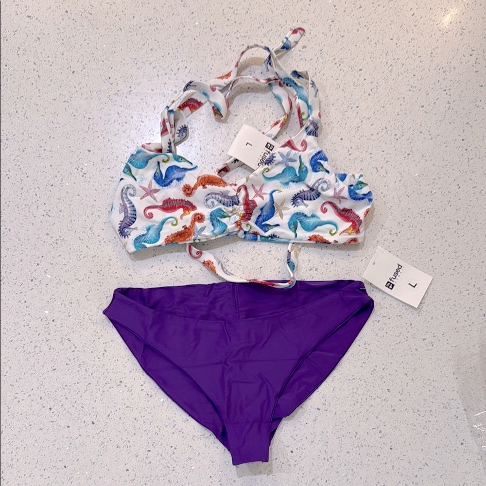 Colorful Fused Hawaii Bikini Set